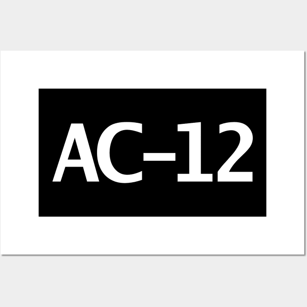 AC 12 Typography White Text Wall Art by ellenhenryart